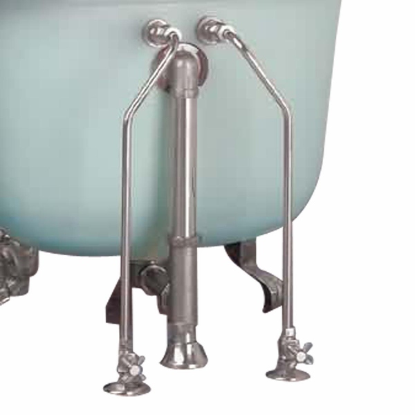 Brass Chrome-Plated Tub Supply Lines Double Shutoff Valves | Renovator's Supply - Renovator's Supply
