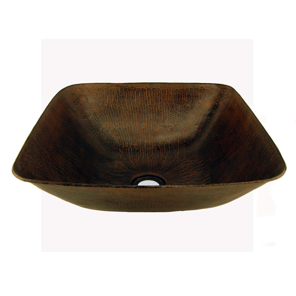 Premier Copper Products Square Hammered Copper Vessel Sink