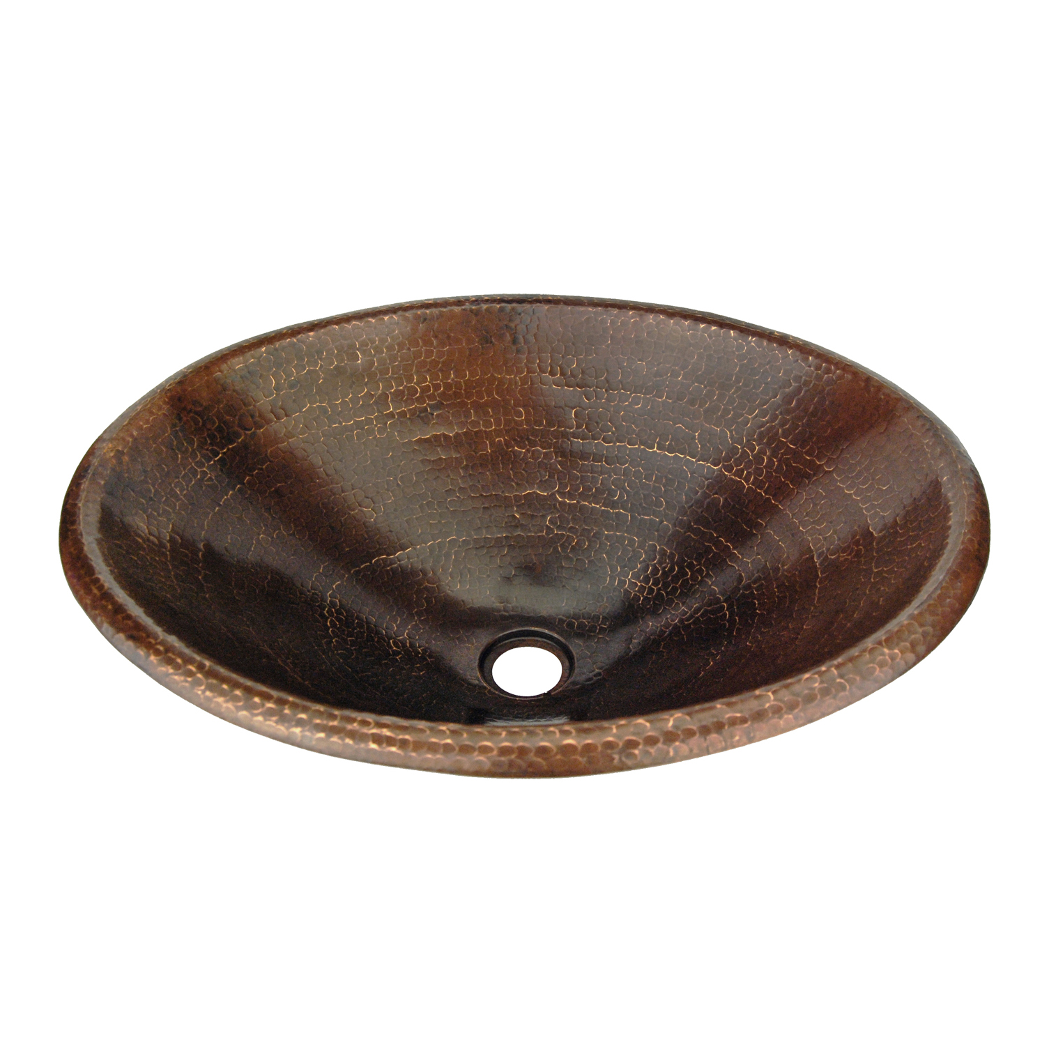 Premier Copper Products Master Bath Oval Self Rimming Hammered Copper Bathroom Sink - Oil Rubbed Bronze