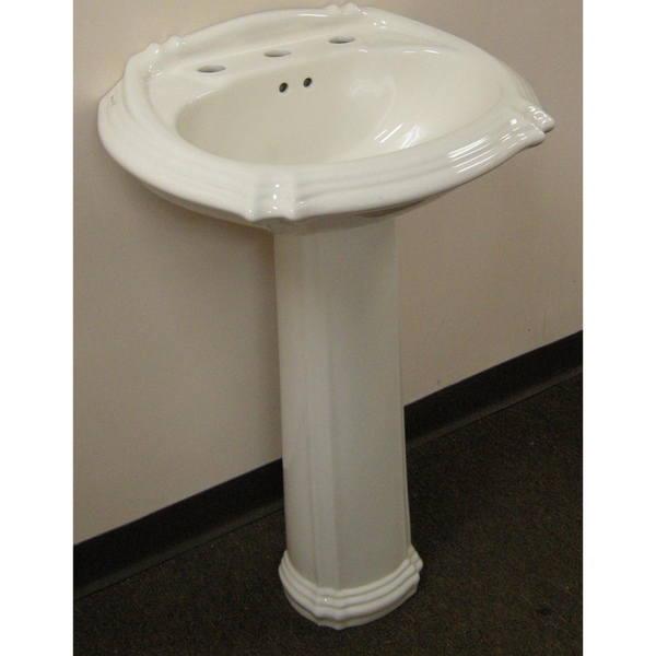 Fine Fixtures Ceramic 22-inch Biscuit Pedestal Sink - Ceramic Biscuit Pedestal Sink