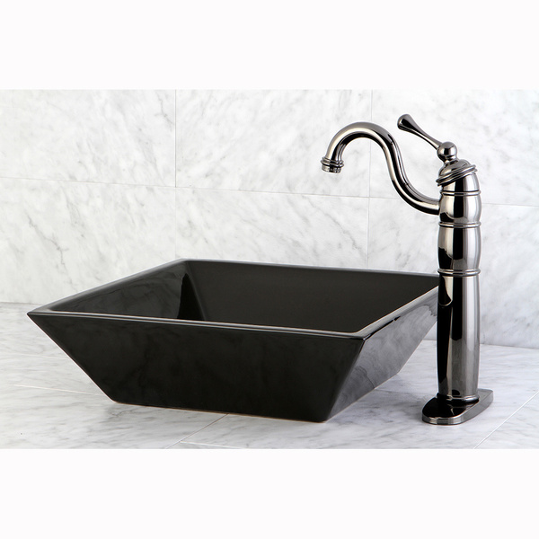 Parisan Black Vessel Lavatory Sink - Black / 15.9 x 15.9 x 4.7