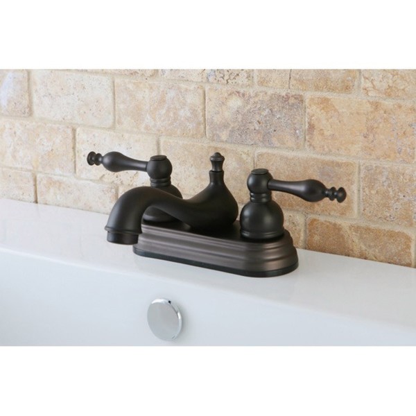 Oil Rubbed Bronze 4-inch Centerset Bathroom Faucet - Lever Handles