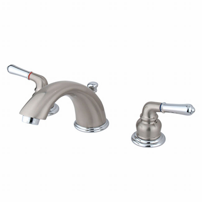 Satin Nickel and Polished Chrome Widespread Bathroom Faucet