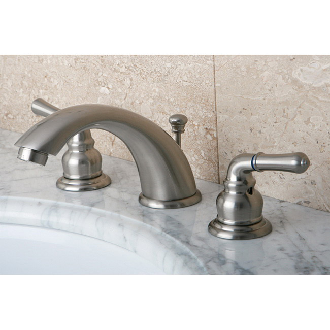 Satin Nickel Drip-Free Widespread Bathroom Faucet