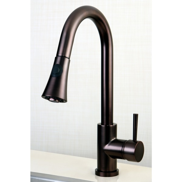 Kitchen Single Handle Oil Rubbed Bronze Faucet with Pull-Down Spout - Oil Rubbed Bronze