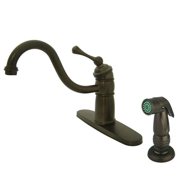 Victorian Oil Rubbed Bronze Kitchen Faucet with Side Sprayer - Oil Rubbed Bronze