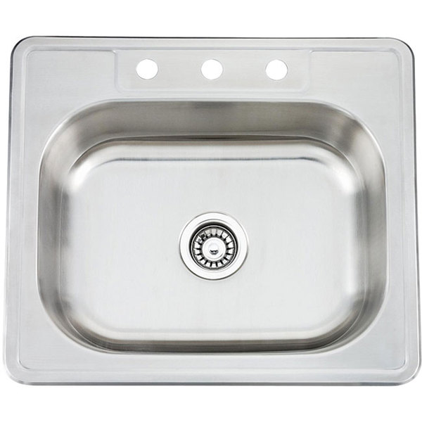 Fine Fixtures Topmount Stainless Steel Single Bowl Sink - Stainless Steel Sink