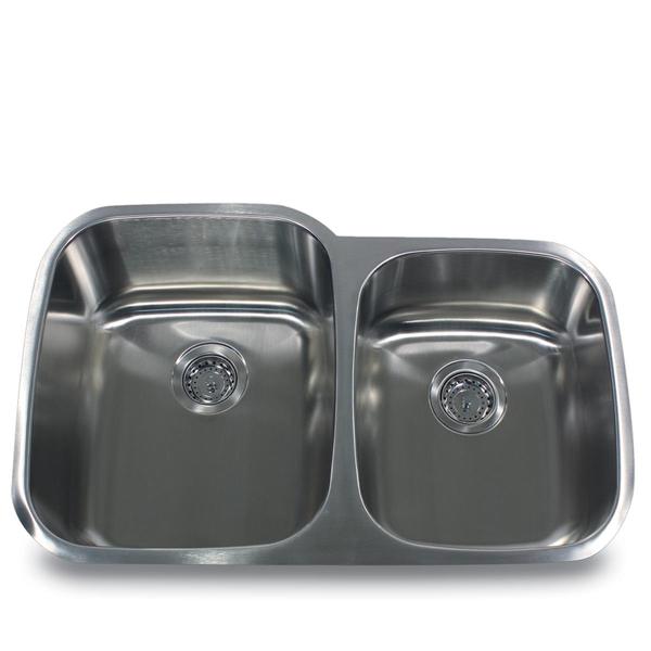 Stainless Steel Offset Double Bowl Kitchen Sink - Stainless Steel Double Bowl
