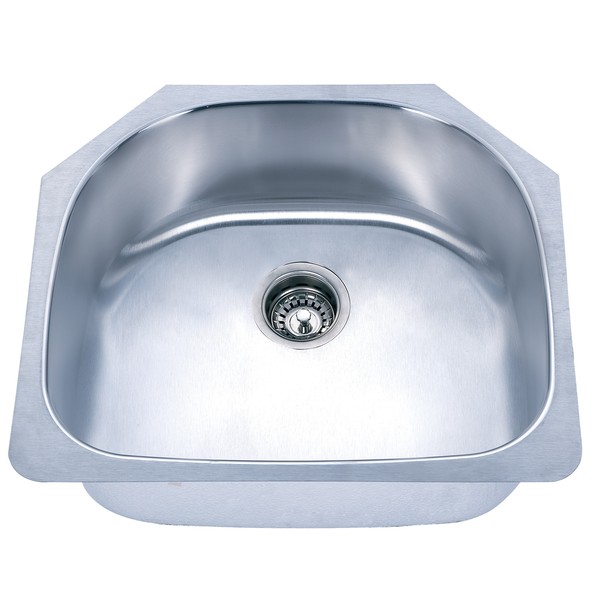 Fine Fixtures D-Shaped Undermount Stainless Steel Single Sink - Stainless Steel Sink