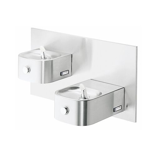 Elkay EDFPVR217C ADA Wall Mount Bi-Level Soft Sides Fountain with VR Bubbler and Cane Apron