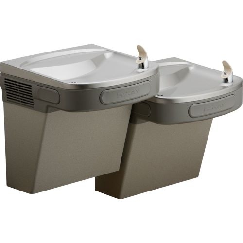 Elkay LZSTLG8C 36-3/4' Wall Mounted Bi-Level Drinking Station with Cooler - Vandal Resistant Bubbler - Stainless Steel Finish