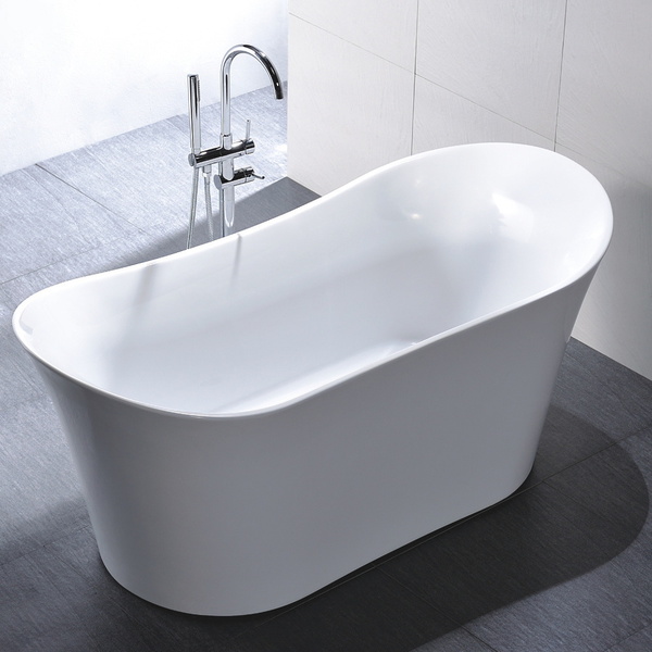 Freestanding 67-inch Slipper Style White Acrylic Bathtub - Acrylic Tub