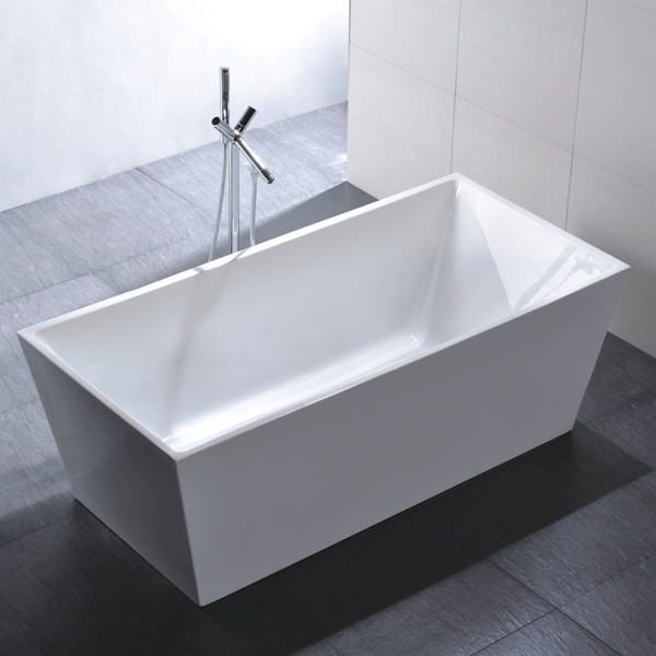 Vanity Art Freestanding 67-inch Rectangular White Acrylic Bathtub - Acrylic Tub