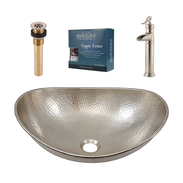 Sinkology Hobbes 19' All-in-One Nickel Sink and Faucet Kit
